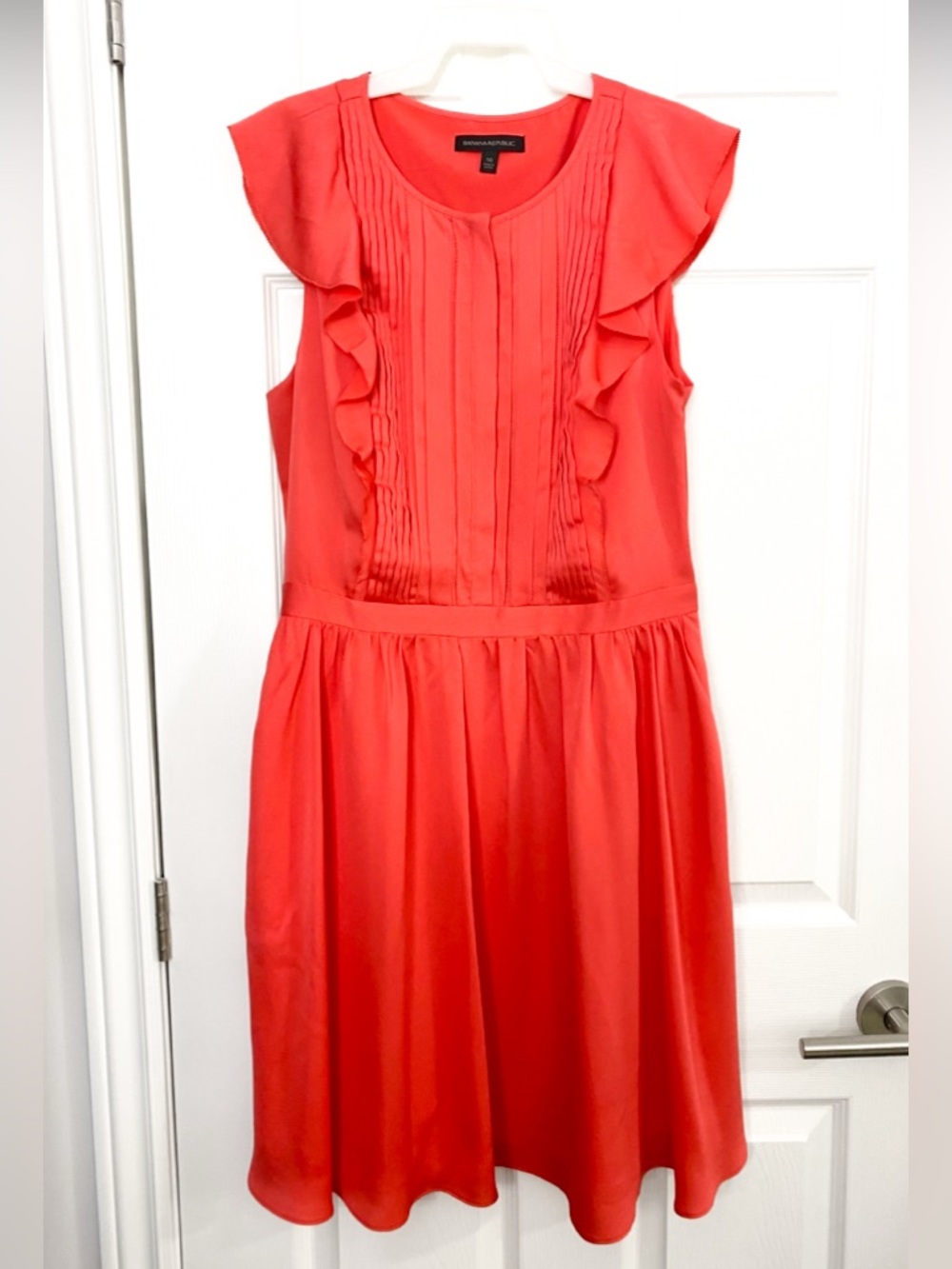 Coral Ruffle Midi Dress - Like New